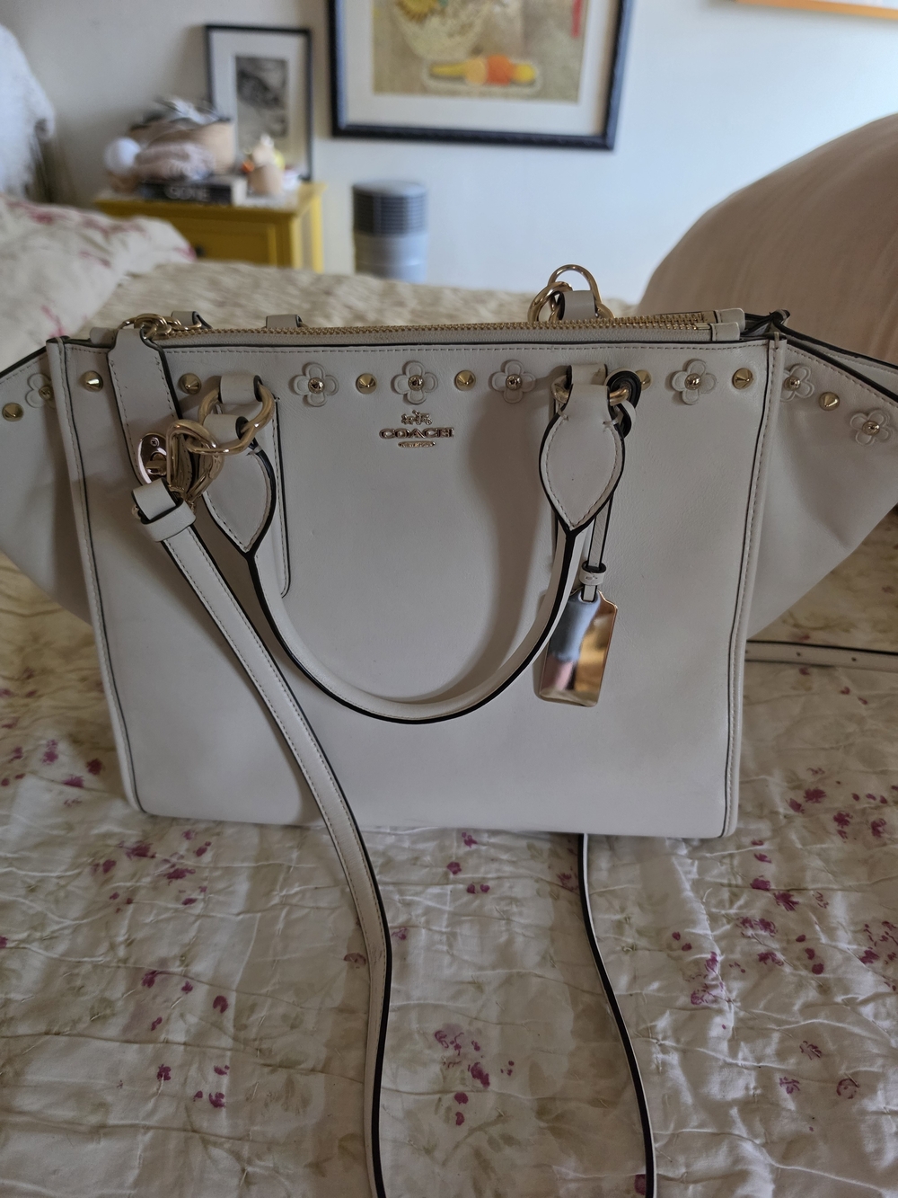 Coach Crosby Carryall in Flotal Rivets Leather